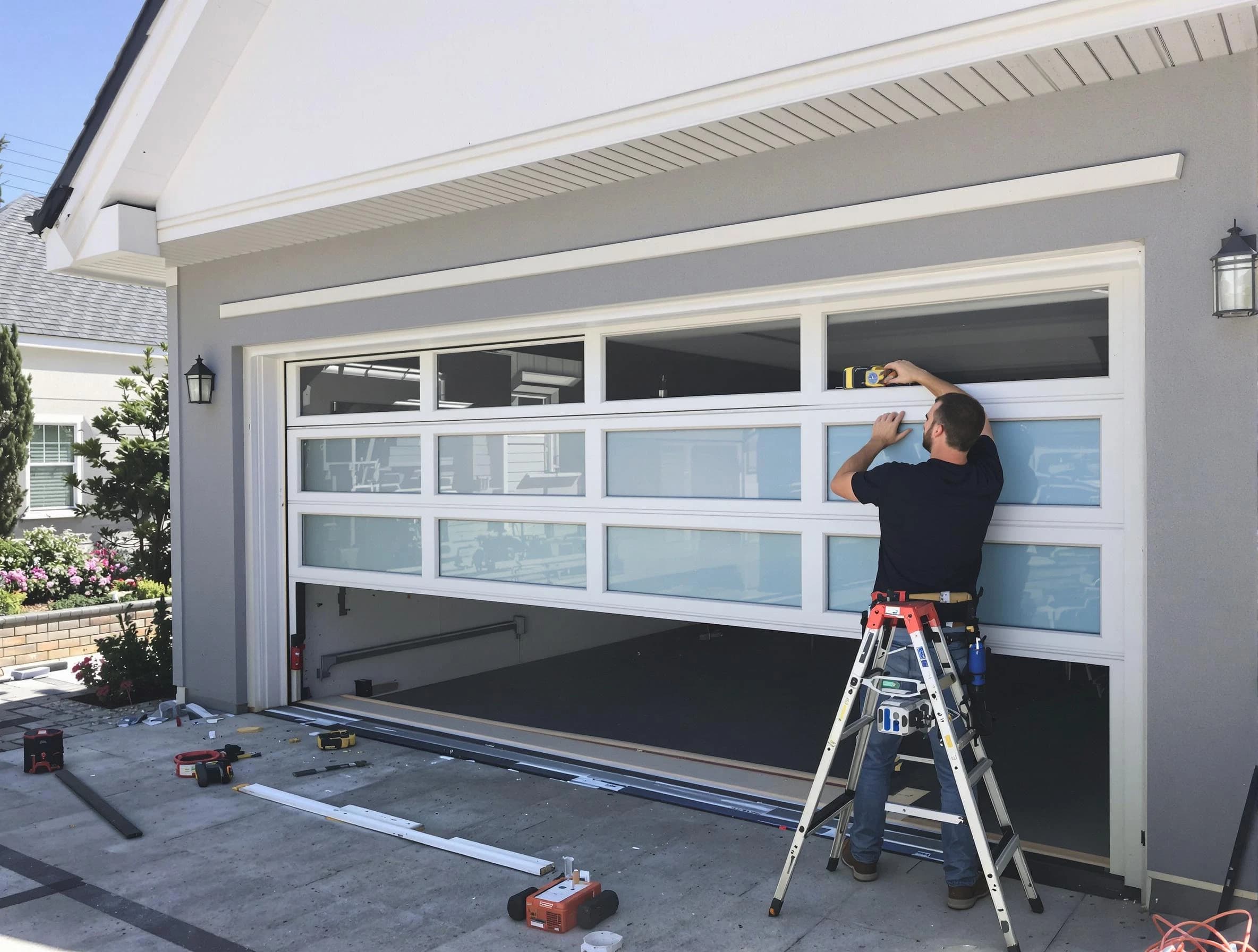 Canton Garage Door Repair team performing garage door replacement in Canton