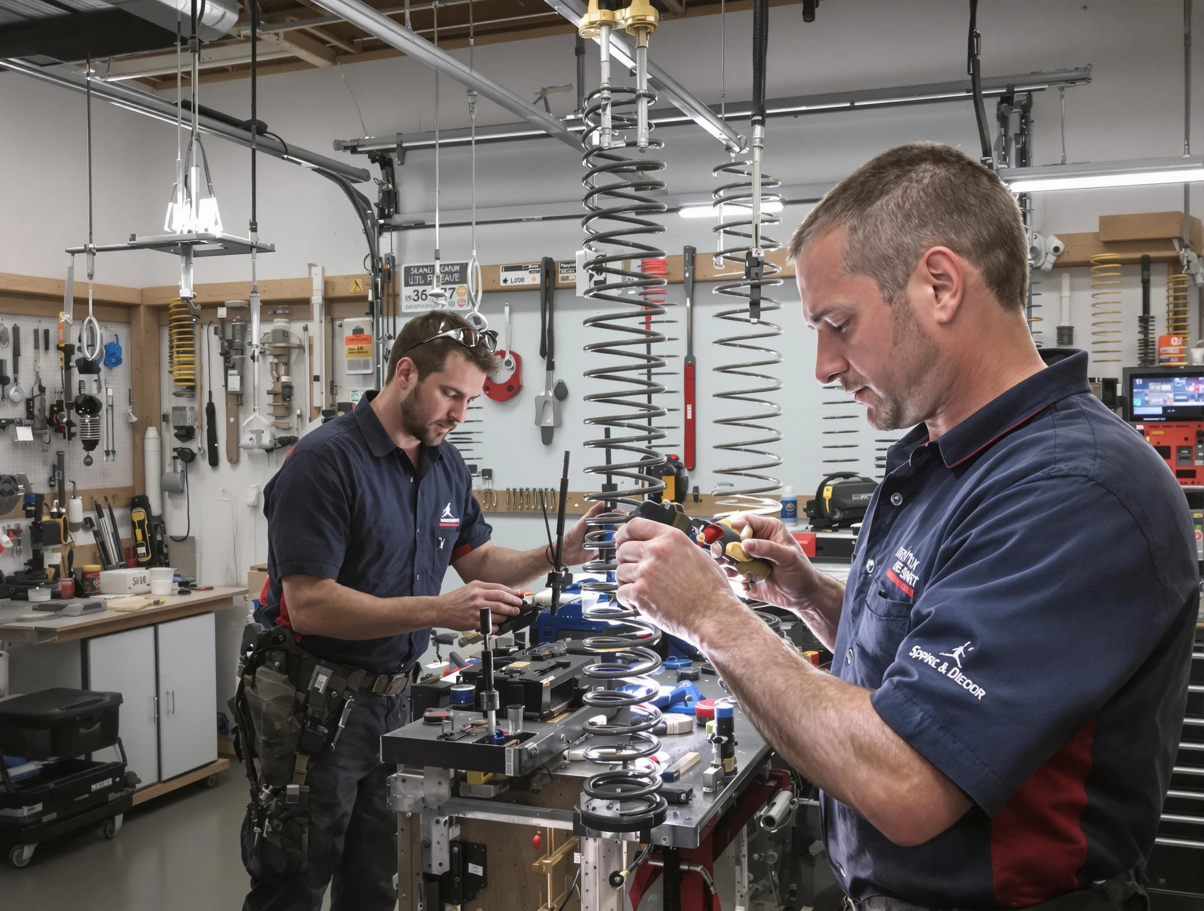 Garage door spring repair service by Canton Garage Door Repair in Canton